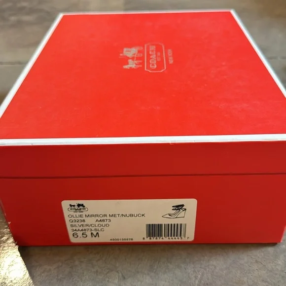 COACH Ollie Wedge Heels: Silver Metallic - Size 6.5 *With Box* - Picture 5 of 5